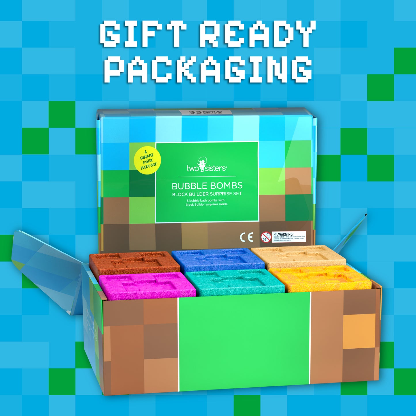 Block Builder Surprise Bath Bombs (6 Pack) - Two Sisters Spa
