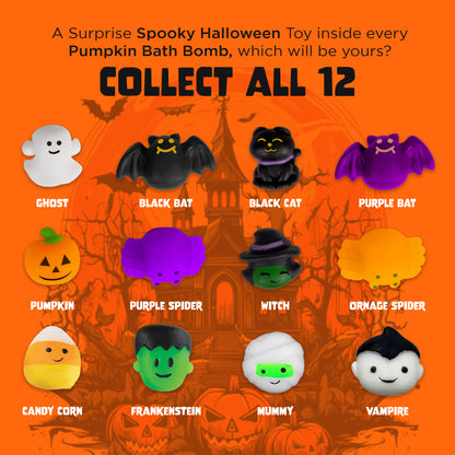 6 Pumpkin Halloween Bubble Bath Bombs Set