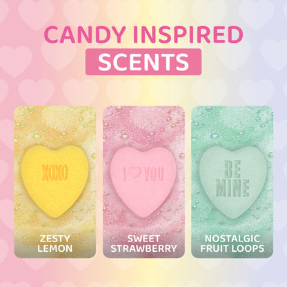 Candy Hearts Bath Bombs (3 Pack) - Two Sisters Spa
