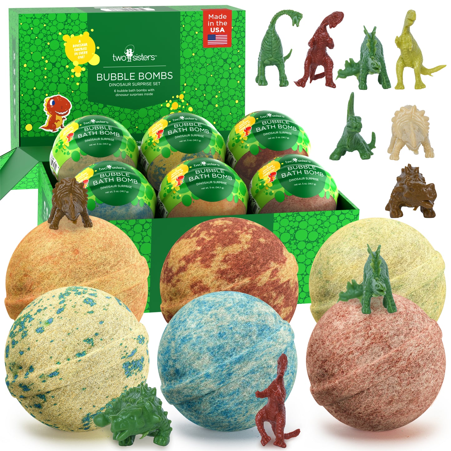 Dinosaur Surprise Bath Bombs (6 Pack) - Two Sisters Spa