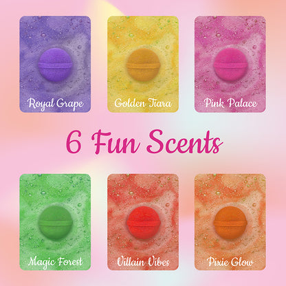 Enchanted Bath Bombs for Girls with Surprise Toys Inside 6 Pack