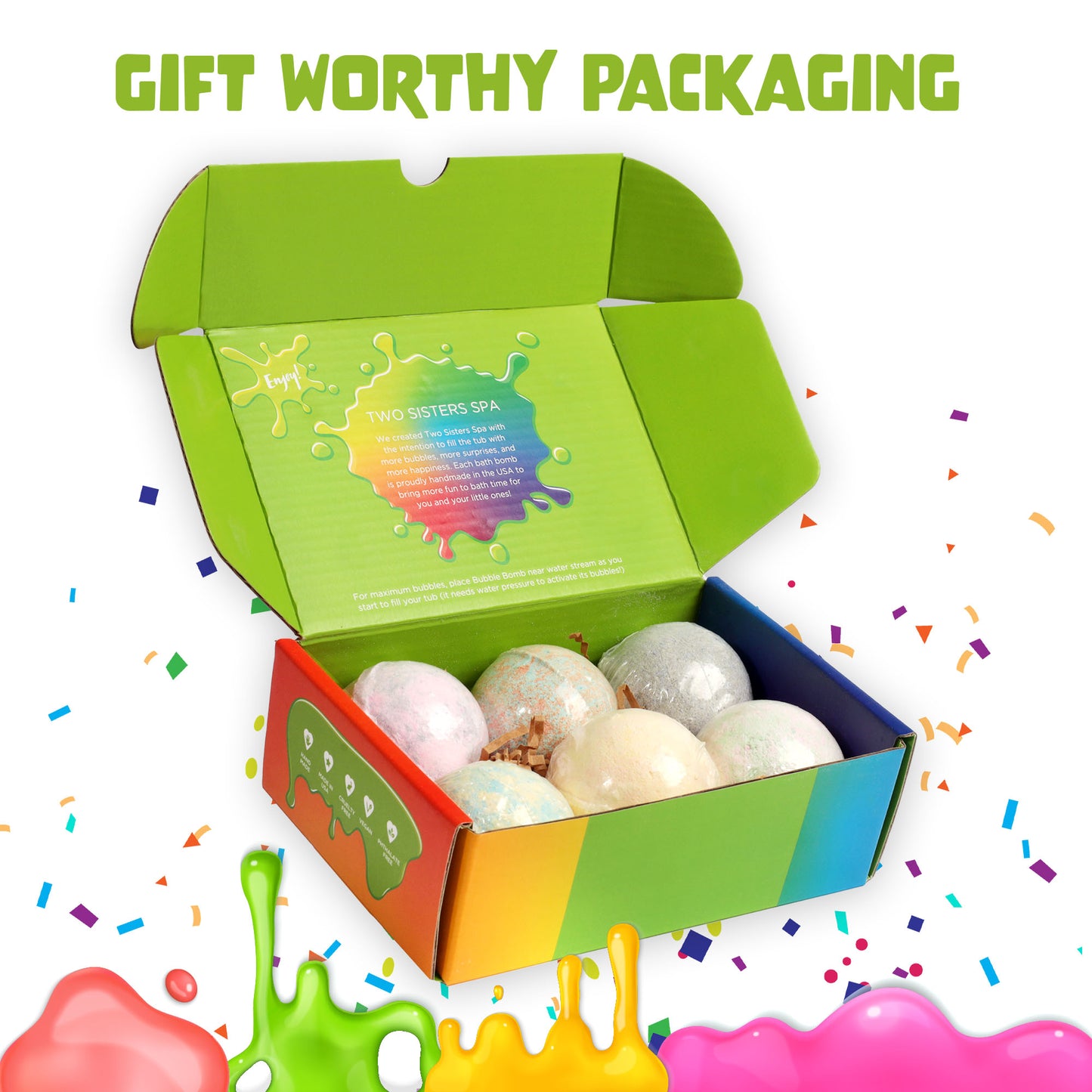 Slime Bath Bombs (6 Pack) - Two Sisters Spa