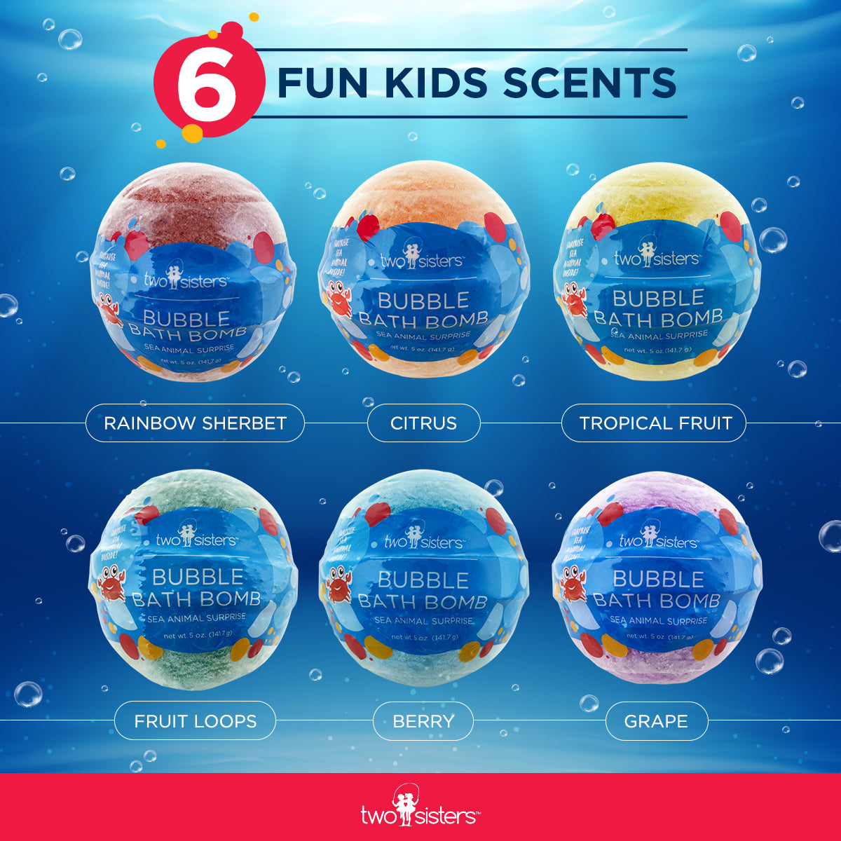 Sea Animal Surprise Bath Bombs (6 Pack) - Two Sisters Spa