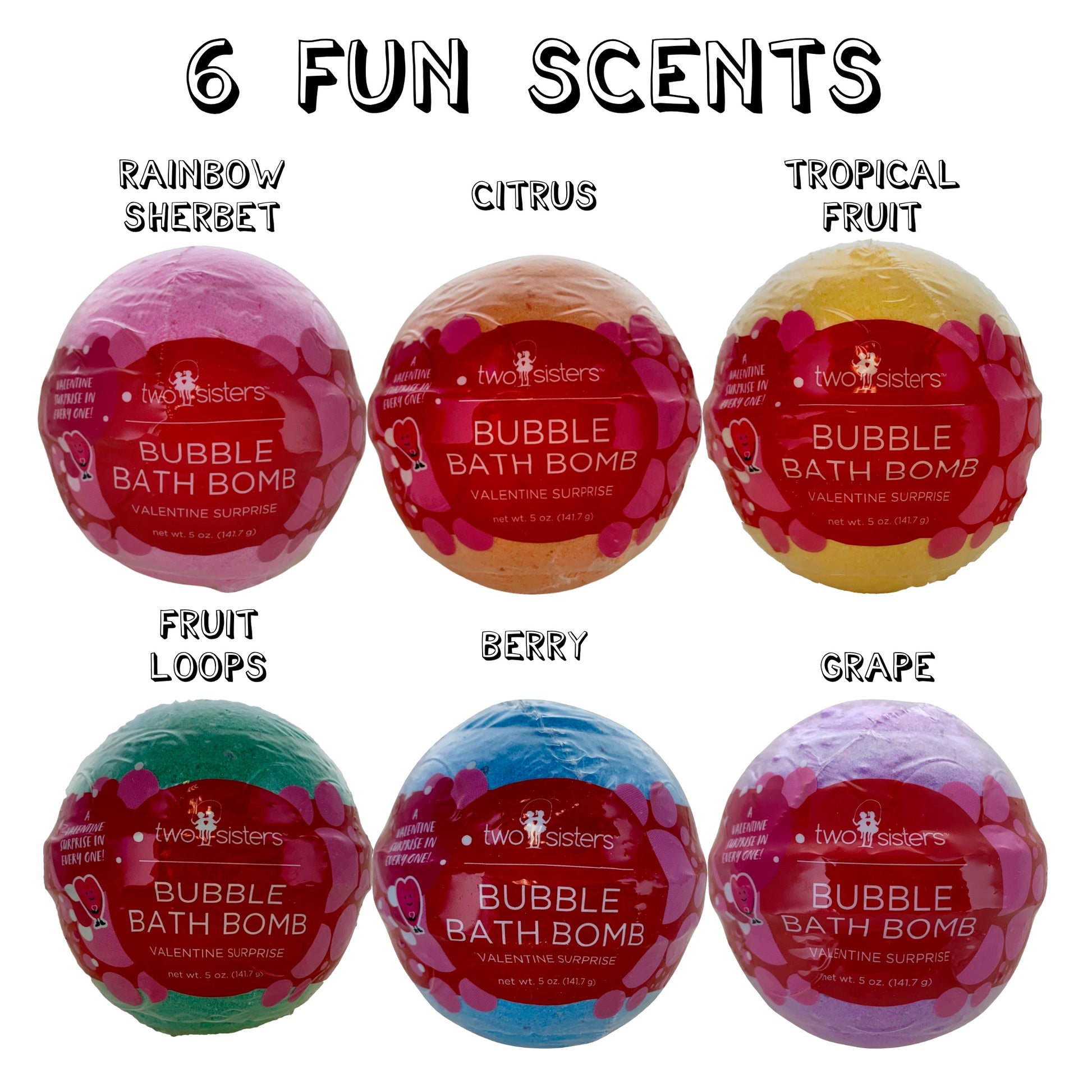 Valentine Surprise Bath Bombs (6 Pack) - Two Sisters Spa