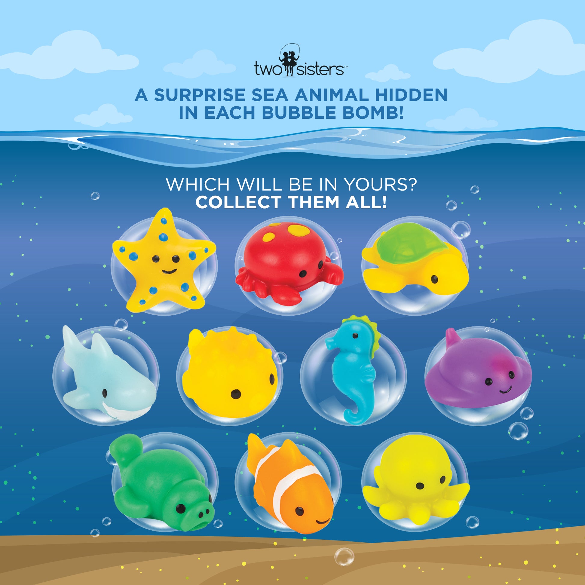 Sea Animal Surprise Bath Bombs (6 Pack) - Two Sisters Spa